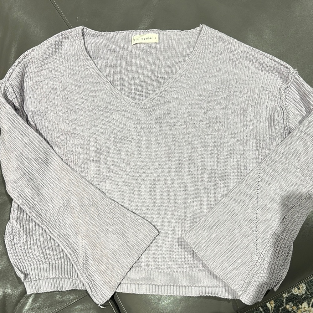 V-Neck Lavender Sweater